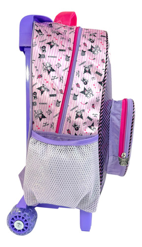 Mochila De Llantas Lonchera Y Lapicera Hello Kitty, Kuromi 3 Morado Kuromi
