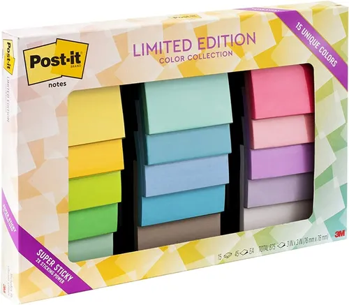 comprar Notas Adhesivas Post-it Super, 45 Hojas, Multicolor, 15pzas