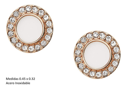 Imagen 3 de 6 de Aretes Dama Fossil Classics Jf02659791 Color Oro Rosado