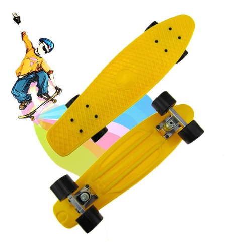 Mini Patineta Estilo Tabla Skate Colores Skateboard