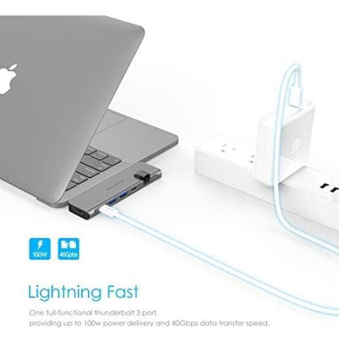 Hub Usb C Lention: Thunderbolt3, Carga Pd Y Datos