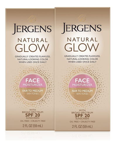 Jergens Natural Glow Face Self Tanner Lotion, Spf 20 Broncea