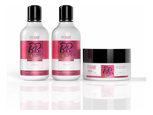 Kit Shampoo, Condicionador E Máscara Bb Cream 300g