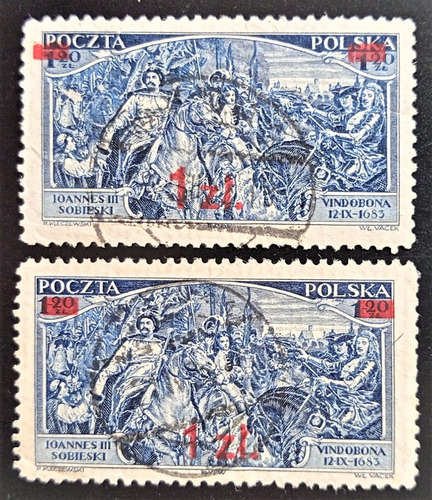 Polonia Arte, Lote Yv 373 + 3a Sobrec Dif 1934 Usados L18286