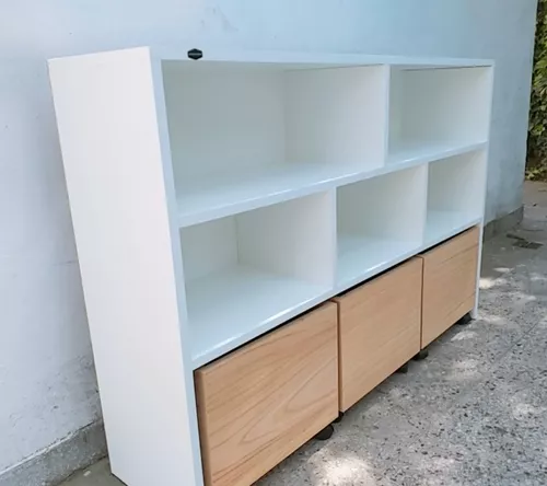 Mueble Juguetero Con Estantes Y Cubos Con Ruedas Organizador