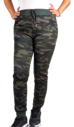 Pantalón Buzo Diseño Militar Mujer Jogger Camuflado Ff