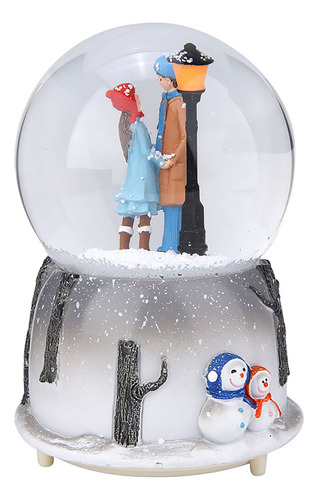 Caixa De Música Novelty Night Light Musical Snow Globe