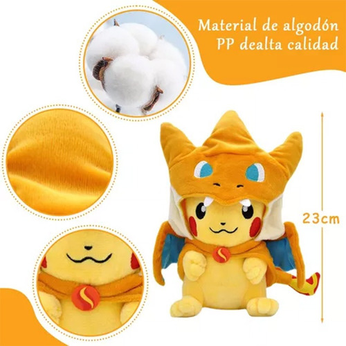 Vakrny Pelúcia Pokémon Pikachu Cosplay Mega Charizard Y
