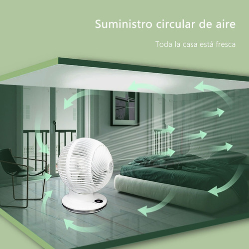 Ventilador De Piso Giratorio Portátil Cm-top Aspas Plástico Con 12 Velocidades 4 Modos Control Remoto Temporización Blanco