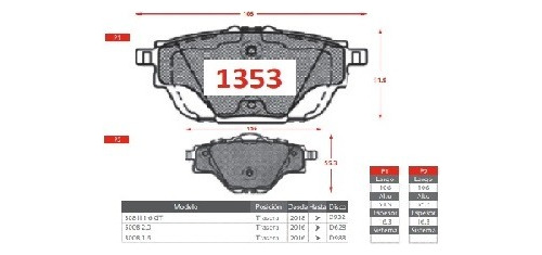 Jgo Pastilla Tras Peugeot 308-3008-5008 1.5d Dv5c Acer Espan