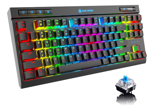 Teclado Mecanico Gaming Tkl Premium Rgb - Blue Switches