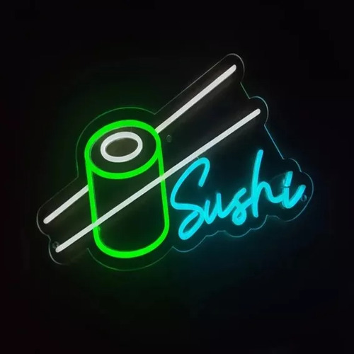 Letrero Led Neon En Acrilico De 3 Mm 40*50cm Sushi