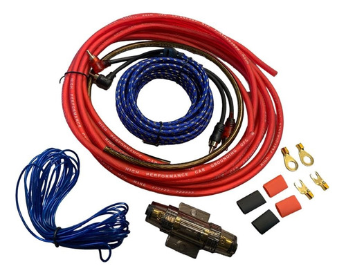 Kit De Cable Para Potencia  8 Gauge Mas Fusible