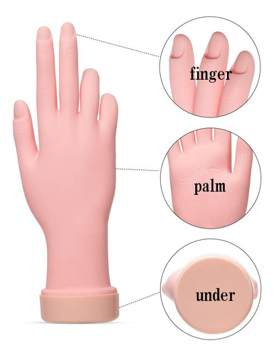 Aoraem Manos De Entrenamiento De Uñas Flexible Suave Práctic