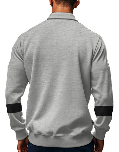 Sudadera Holgada Con Solapas Y Botones Para Hombre