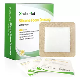 Silicone Adhesive Foam Dressing With Gentle Border 4''x...