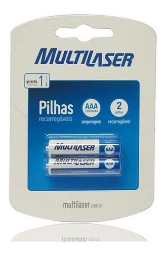 Pilhas Recarregaveis Cb051 Aaa Multilaser 1000mah Com 2 Un