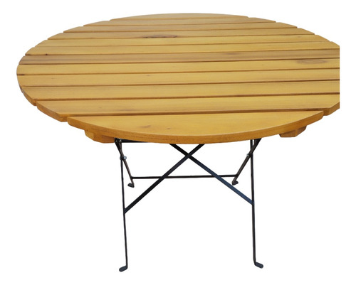 Mesa Redonda Plegable Madera  Hierro Exterior Bar