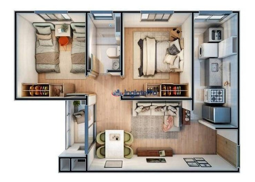 Apartamento 2 Quartos C/ Churrasqueira Na Sacada Novo Na Zona Leste Bairro Acquaville - Ap1359