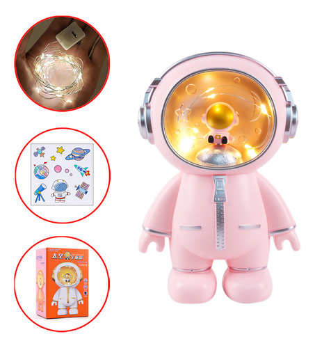 Alcancías Astronauta Con Luz Led Hucha Portatil Para Niño