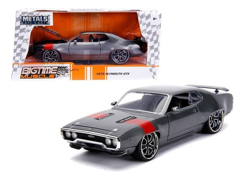 1972 Plymouth Gtx Bridgestone Jada 1:24 Color Gris Rojo