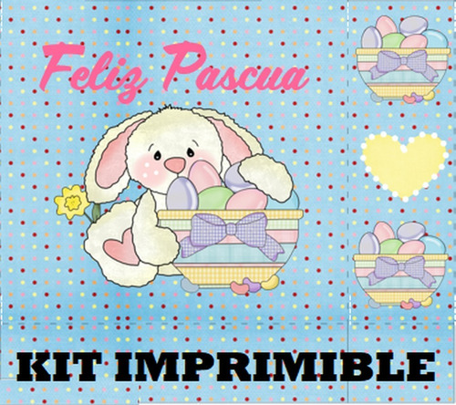 Kit Imprimibles Editables Pascuas Cotillon + Candy