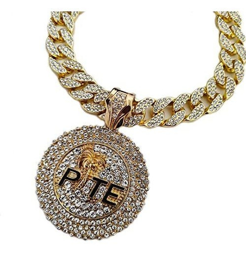 Cadena, Collar Para Hombr Hip Hop Jewelry Iced Round Pte Col