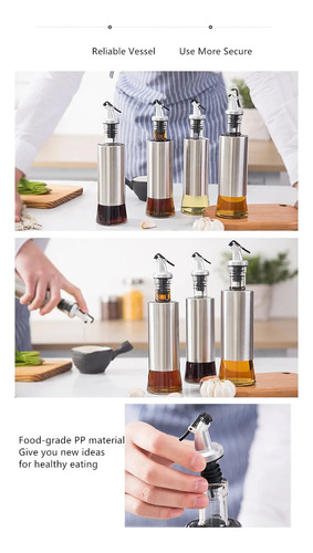 Set De 3pz Botella Antigoteo Para Aceite Vinagre De 320 Ml
