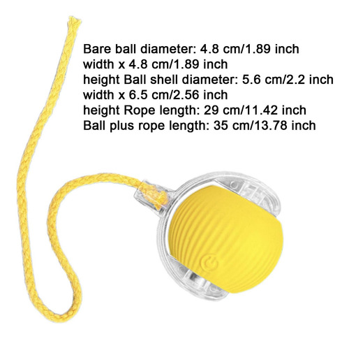 6 Pelota De Juguete Interactiva Para Gatos, Juguete Amarillo