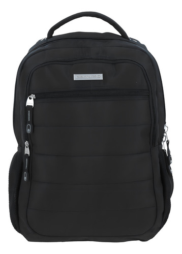 Mochila Juvenil Chenson Pro Negro Con Portalaptop Lea Diseño De La Tela Liso