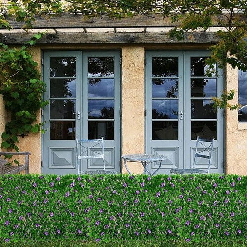 Hermosa Decoración De Valla Artificial Con Plantas Verdes