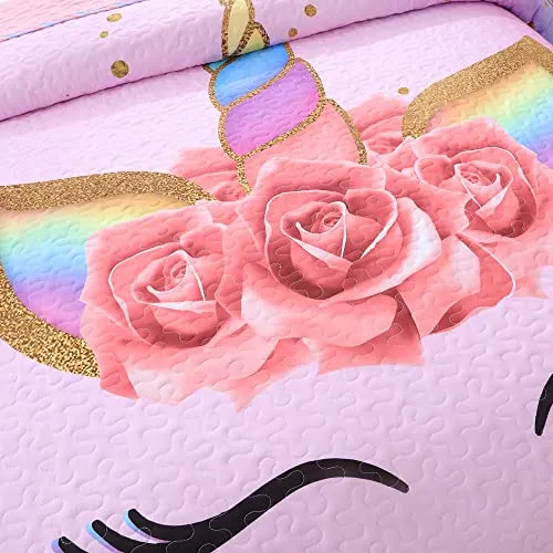 Juego De Cama De Unicornio De Microfibra Suave, Juego D...