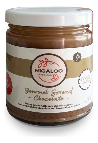 Migaloo Chocolatier Gourmet Chocolate Con Leche Untable, Sin