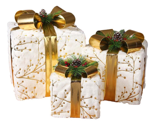 3x Cajas De Regalo Decoración De Navidad Árbol De Navidad