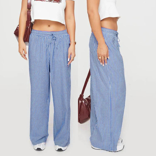 Pantalones Holgados Cómodos A Rayas Transpirables For Mujer