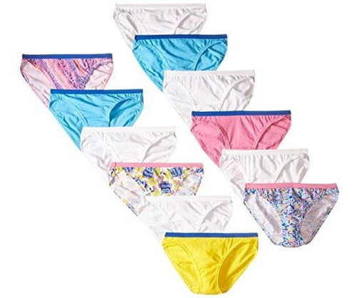 Fruit Of The Loom Bikinis Surtidas Para Niña (paquete De 12 