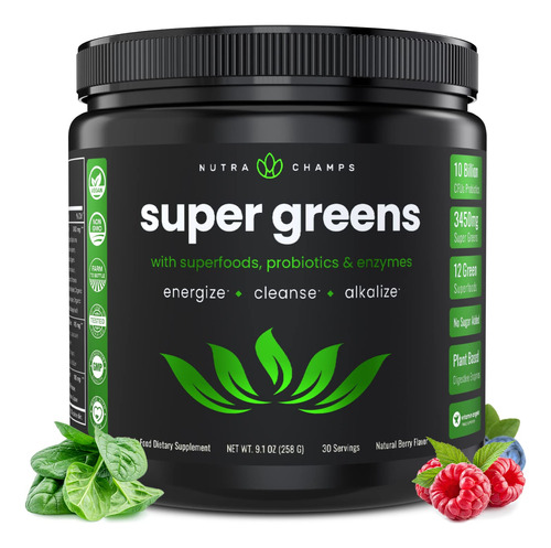 Super Greens Superalimento En Polvo  20 Ingredientes Natural