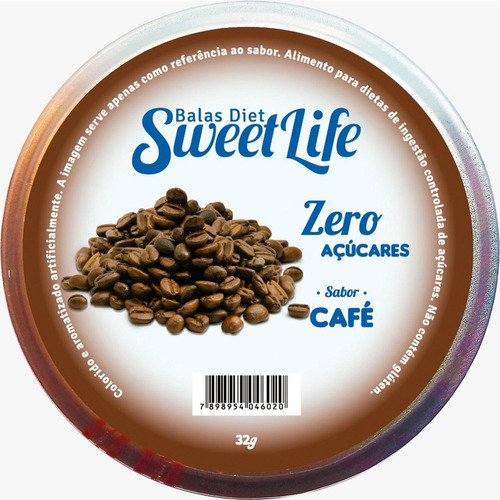 Bala Diet De Café Sweet Life 32g (6 Latas) - Sem Açúcares