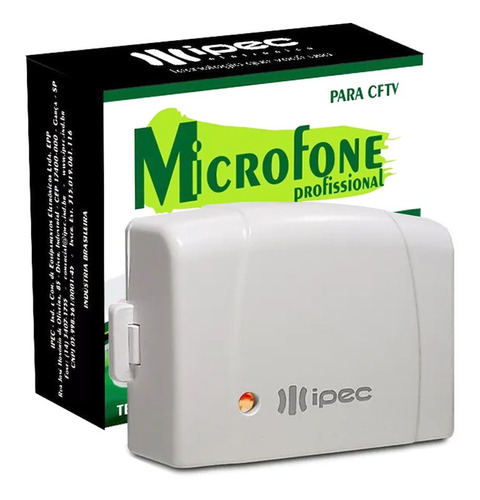 Microfone Ipec Amplificado Para Cftv Dvr Profissional A2909