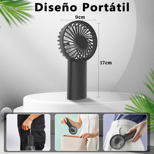 Ventilador De Mano 3 Modos Con Luz Recargable Hogar Viaje