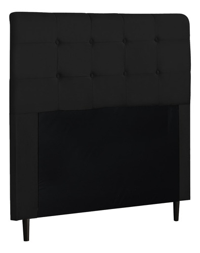 Cabeceira De Casal 140cm Luna I02 Suede Preto - Mpozenato