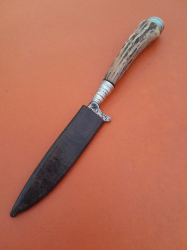 Pequeño Cuchillo Caza Bábaro Solingen Ciervo Antiguo Marrón (Usado)