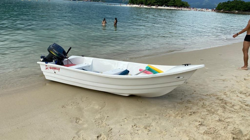 Bote Fibra 4 Metros 2023 + Popa Yamaha 15hp 10hs Com Capota