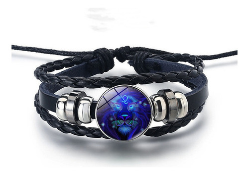 Pulsera De Cuero Artesanal 12 Signos Del Zodíaco Leo