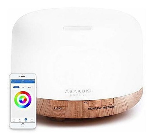 Asakuki Inteligente Wi-fi Difusor De Aceite Esencial, Contro