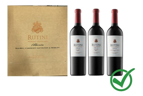 Caja Vino Rutini Altamira X 3 De Cartón - Regalo Empresarial