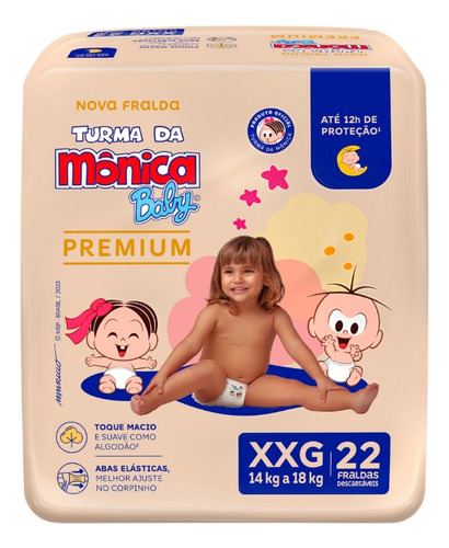 Fralda Turma Da Mônica Baby Premium Econômica Xxg - 22 Unid Gênero Sem Gênero Tamanho Extra Extra Grande (xxg)