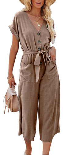 Palazzo Jumper Dama Moda Casual Jumpsuit Con Bolsillo