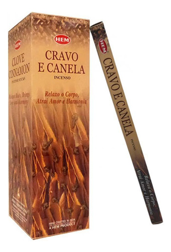 Incenso Natural Hem - Cravo E Canela 8 Varetas