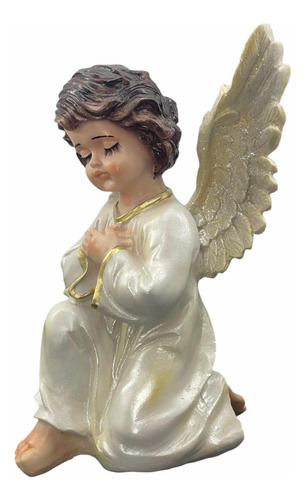 Ángel Querubín Con Ojos De Cristal 27 Cm Ideal Para Hogar Blanco